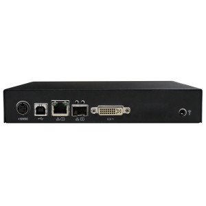 Black Box EMD2000PE-T-R2 DVI KVM-over-IP Extender Transmitter, Single-Monitor, DVI-D, USB 2.0, Audio, Dual Network Ports RJ45 and SFP